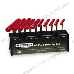 10PC CUSHION GRIP "T" HANDLE SET IN METAL HAND; 3/32" - 3/8" - 9